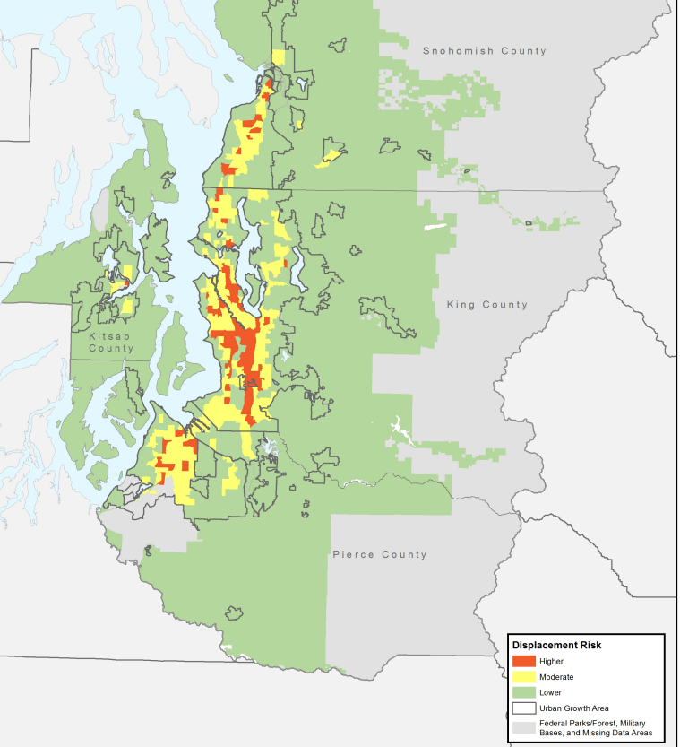 Displacement risk in King County (Source: Puget Sound Regional Council)