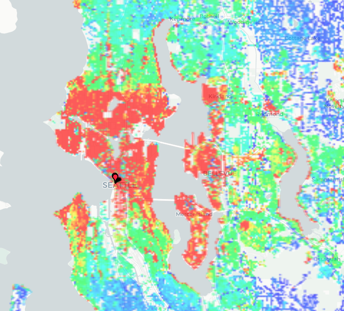 Land value in sqft in Seattle (Source: city-data.com)