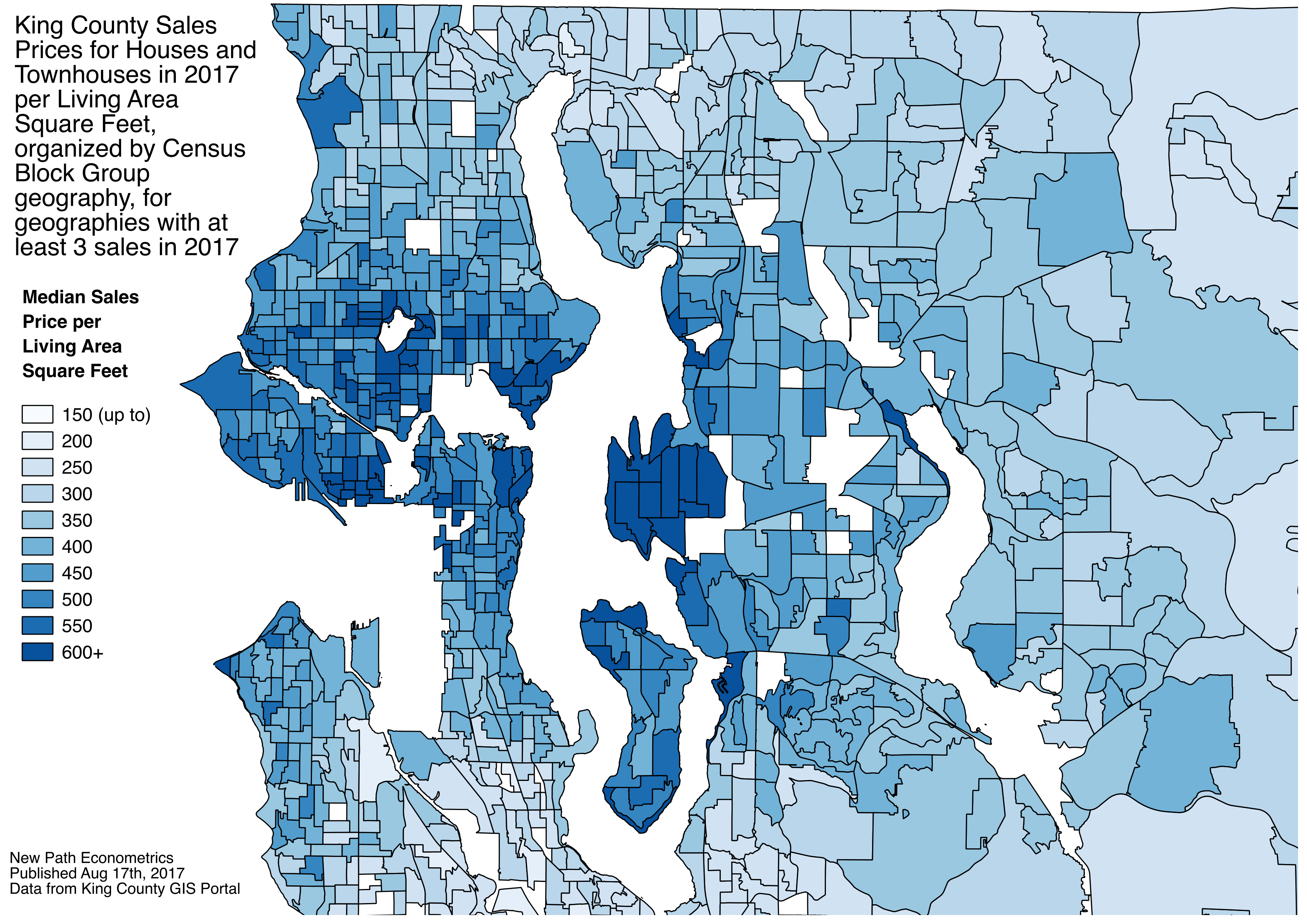 Sales prices for houses in Seattle in 2017